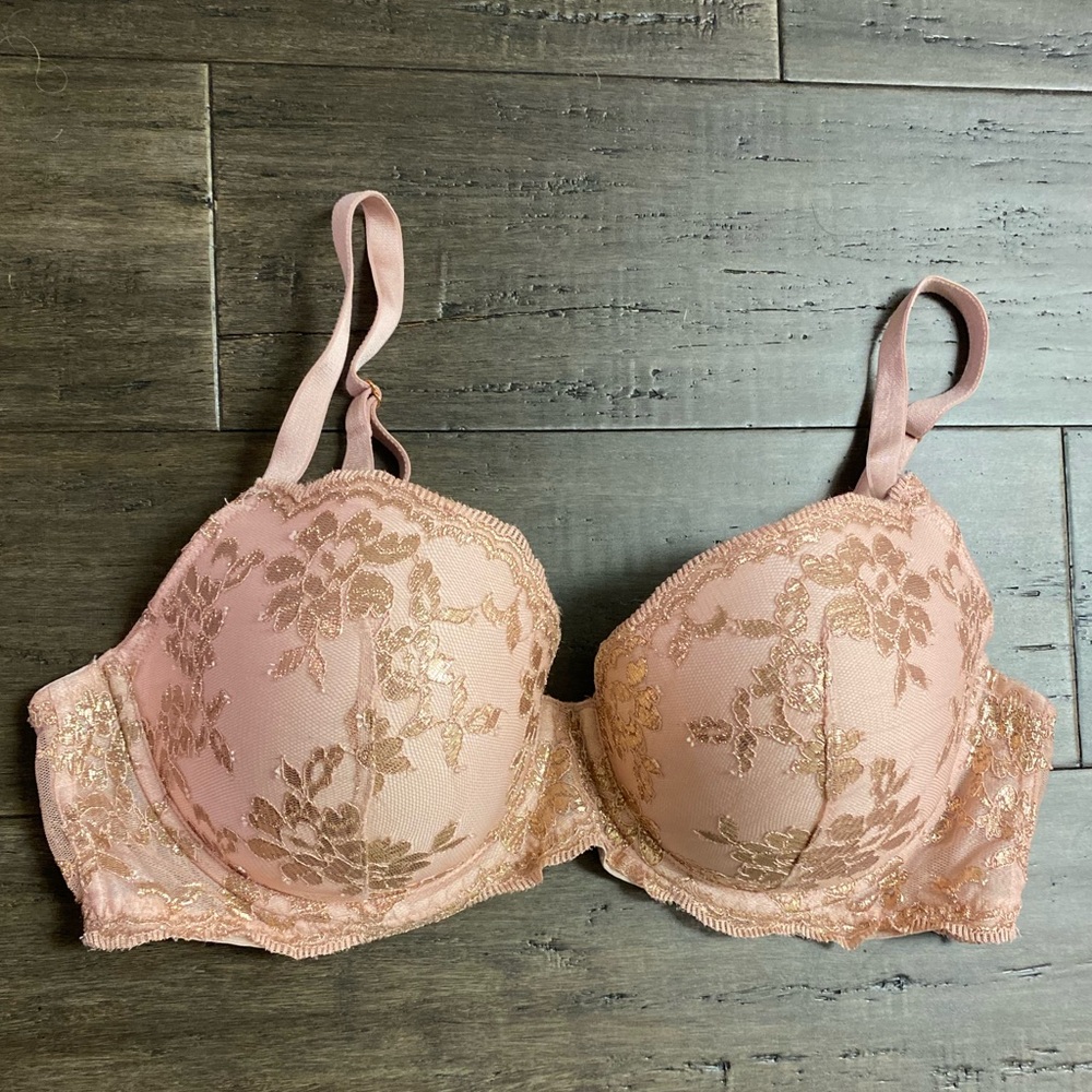 Pink and gold bra Victoria Secret